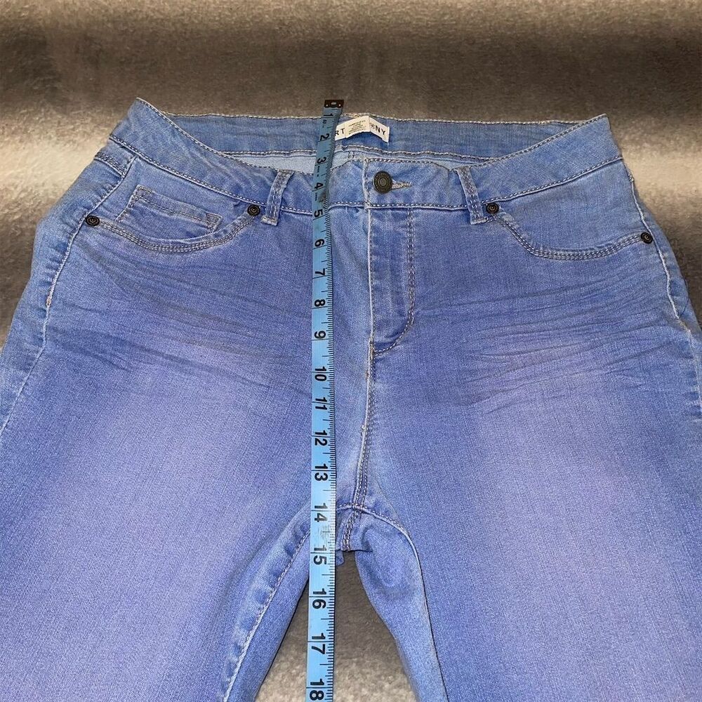 ARTISAN NY Icy Sky Blue Stretch Cotton High Rise Skinny Rolled Cuff Ankle Jeans - Picture 5 of 9